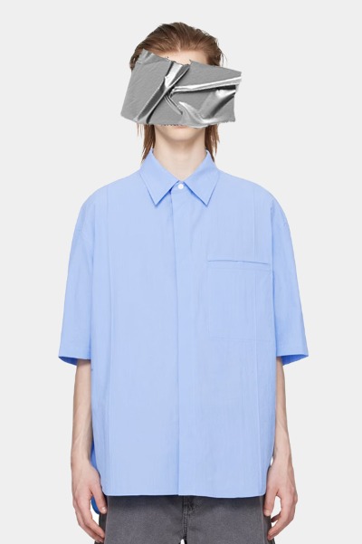 24 S/S blue cotton shirt