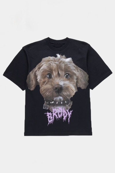 24 S/S printed dog t-shirt faded black