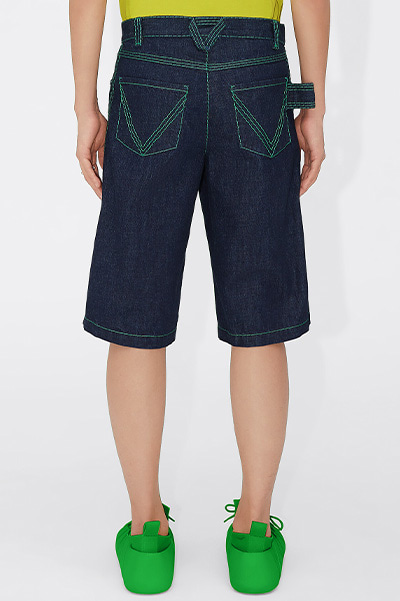 22 S/S 3-stitch overlock denim shorts