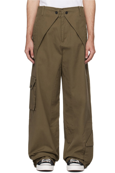 Khaki Paneled Cargo Pants